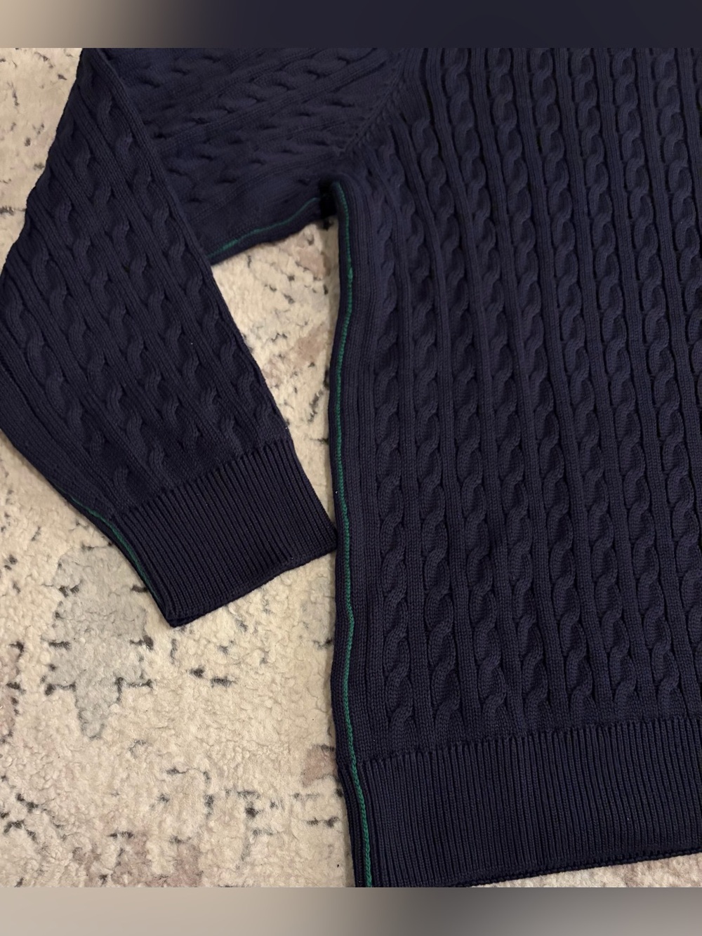 $140 Lacoste Classic Cable Knit Navy Cotton Sweater Men’s Size: XL - Picture 7 of 7